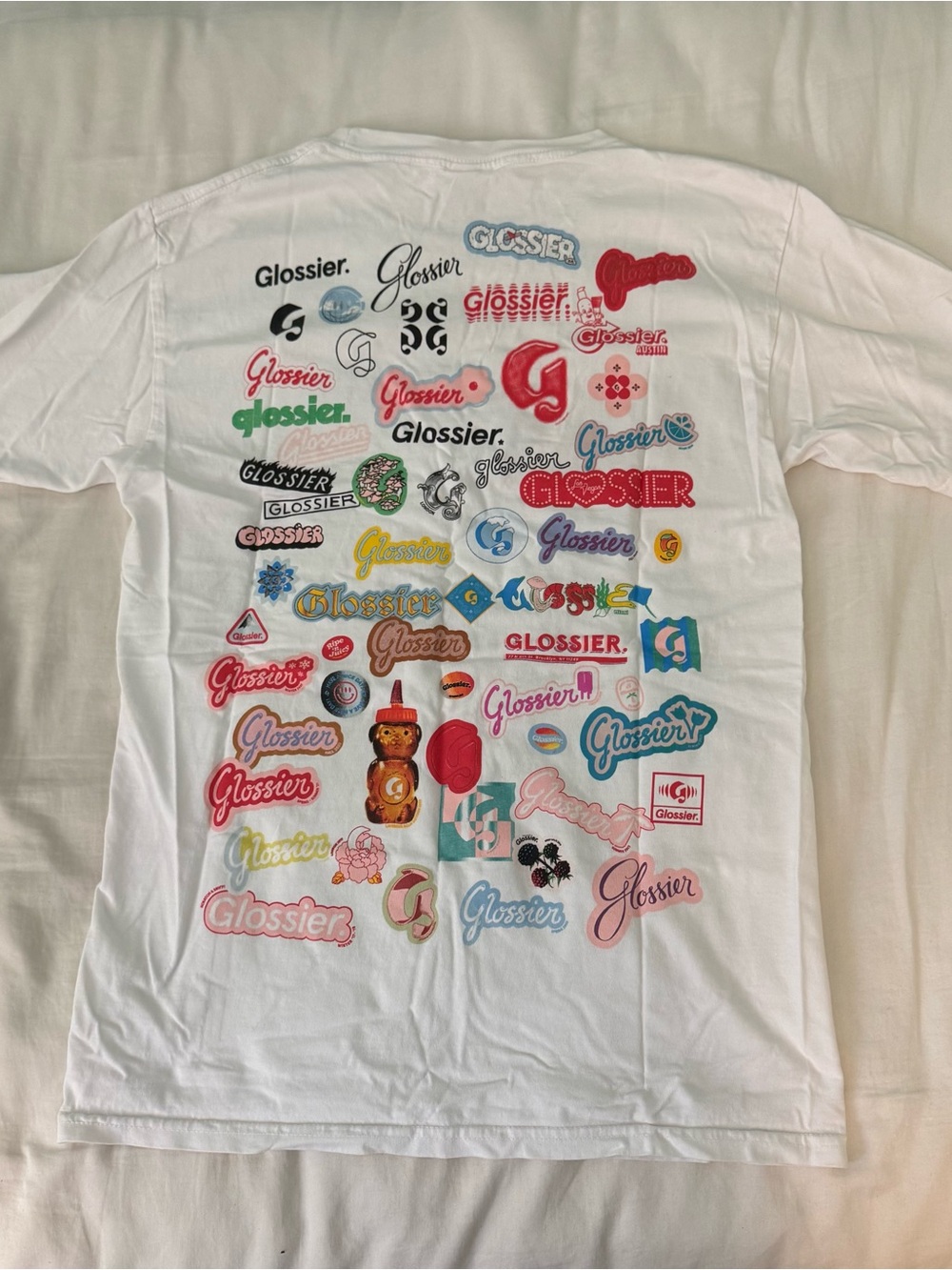 Glossier Kids' White Graphic Logo T-Shirt